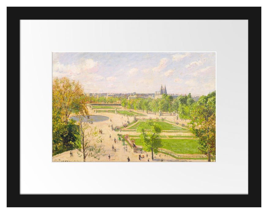 Camille Pissarro - The Garden of the Tuileries III Passepartout Rechteckig 30