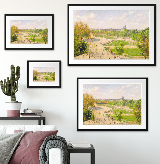 Camille Pissarro - The Garden of the Tuileries III Passepartout Wohnzimmer Rechteckig