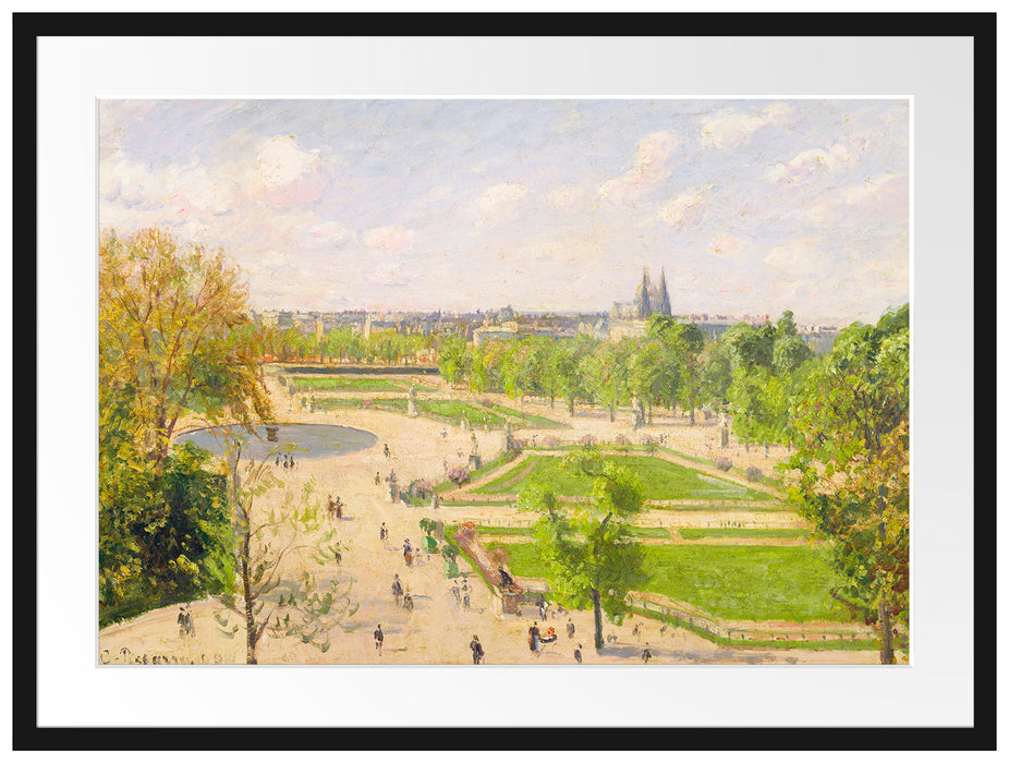 Camille Pissarro - The Garden of the Tuileries III Passepartout Rechteckig 80