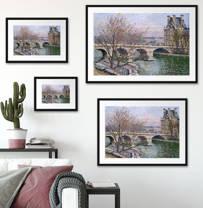 Camille Pissarro - Pont Royal and the Pavillon De Flore Passepartout Wohnzimmer Rechteckig