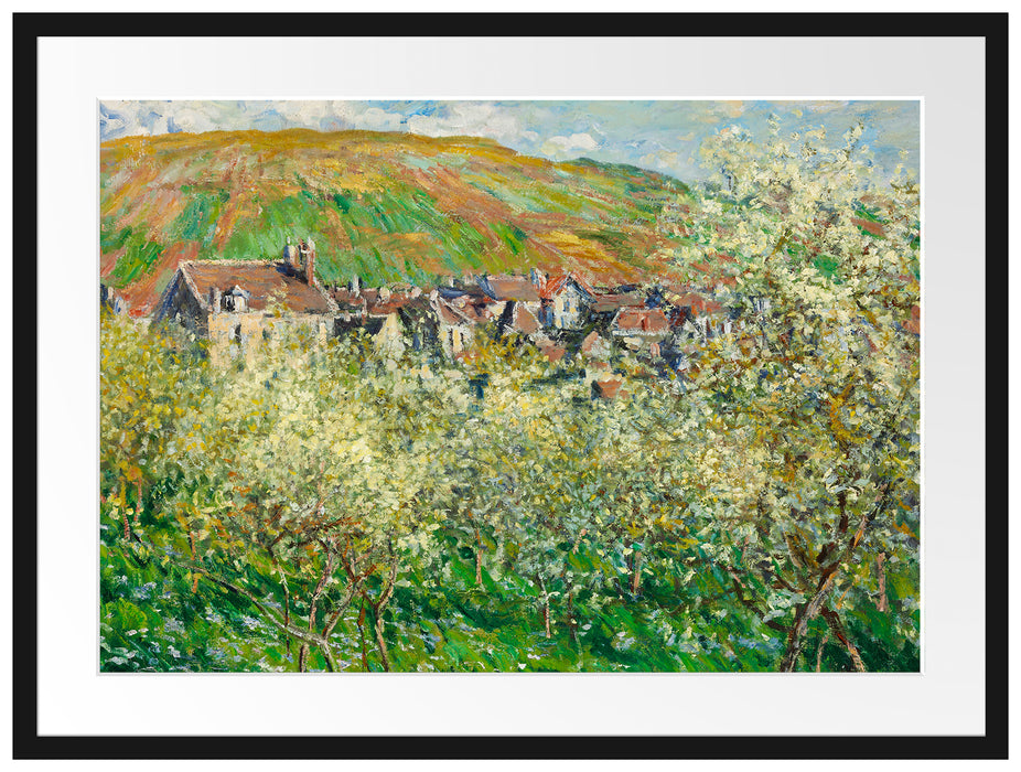 Claude Monet - Blühende Pflaumenbäume  Passepartout Rechteckig 80