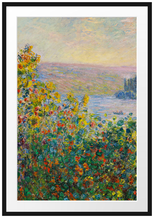 Claude Monet - Blumenbeete in Vetheuil  Passepartout Rechteckig 100