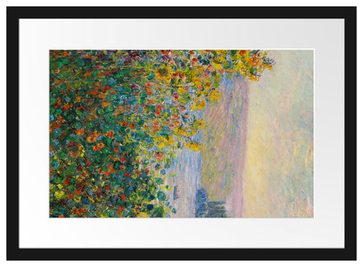 Claude Monet - Blumenbeete in Vetheuil  Passepartout Rechteckig 40