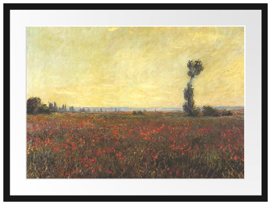 Claude Monet - Mohnfeld I Passepartout Rechteckig 80