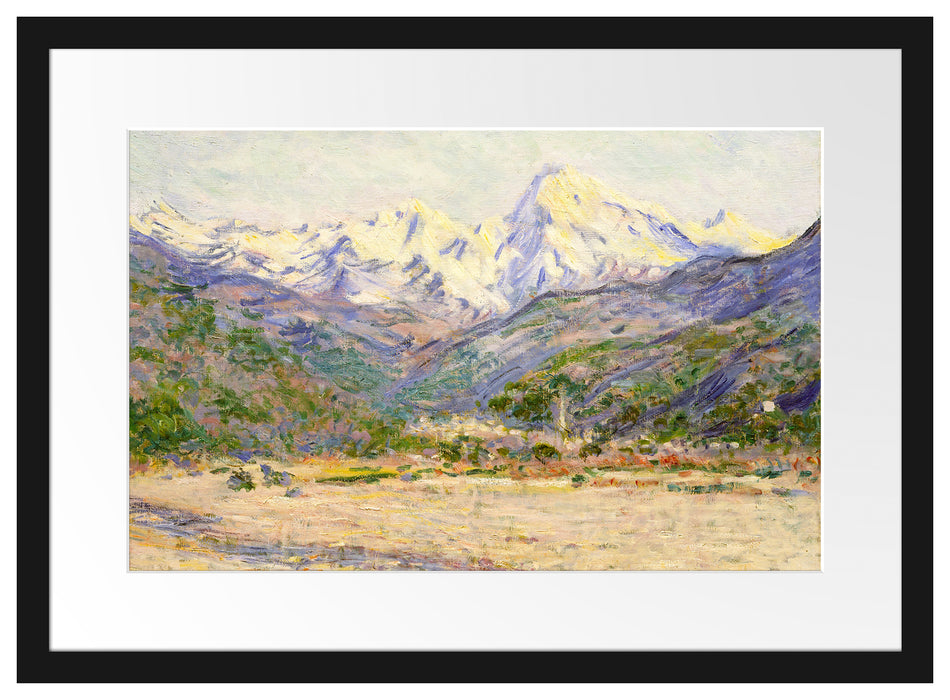 Claude Monet - Das Tal der Nervia  Passepartout Rechteckig 40
