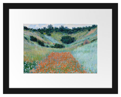 Claude Monet - Mohnfeld bei Giverny  Passepartout Rechteckig 30