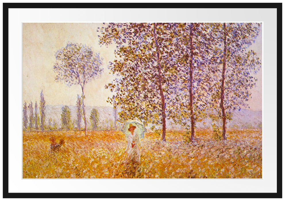 Claude Monet - Pappeln im Sonnenlicht  Passepartout Rechteckig 100