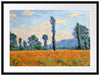 Claude Monet - Mohnfeld Giverny  Passepartout Rechteckig 80