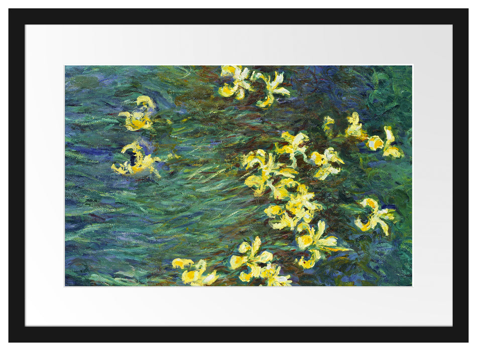 Claude Monet - Gelbe Schwertlilien  Passepartout Rechteckig 40