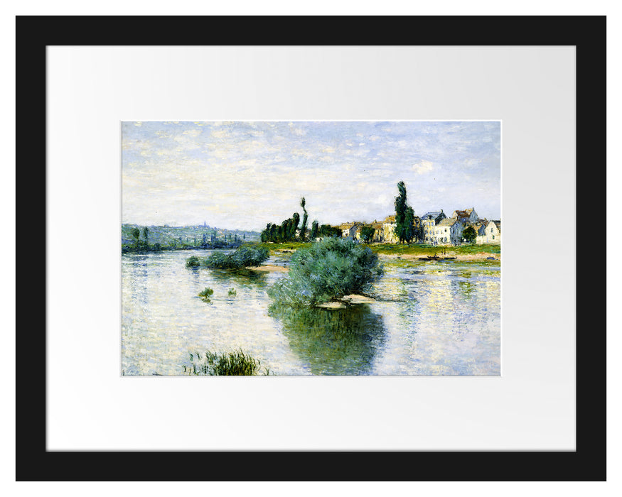 Pixxprint Claude Monet - LA SEINE À LAVACOURT , im Galerie-Passepartout Bilderrahmen