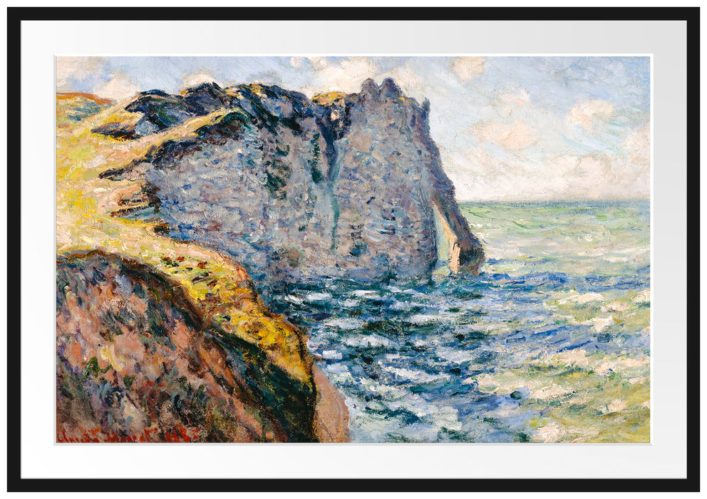 Claude Monet - Die Klippe von Aval Étrétat  Passepartout Rechteckig 100