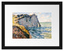 Claude Monet - Die Klippe von Aval Étrétat  Passepartout Rechteckig 30
