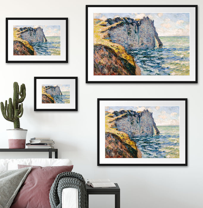 Claude Monet - Die Klippe von Aval Étrétat  Passepartout Wohnzimmer Rechteckig