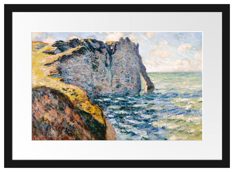 Claude Monet - Die Klippe von Aval Étrétat  Passepartout Rechteckig 40