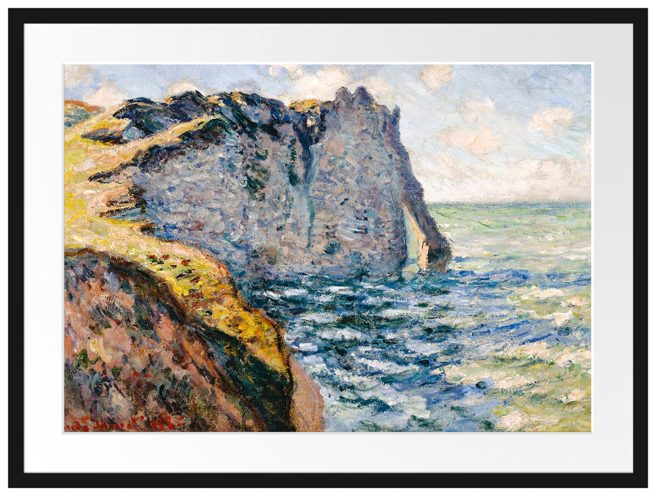Claude Monet - Die Klippe von Aval Étrétat  Passepartout Rechteckig 80