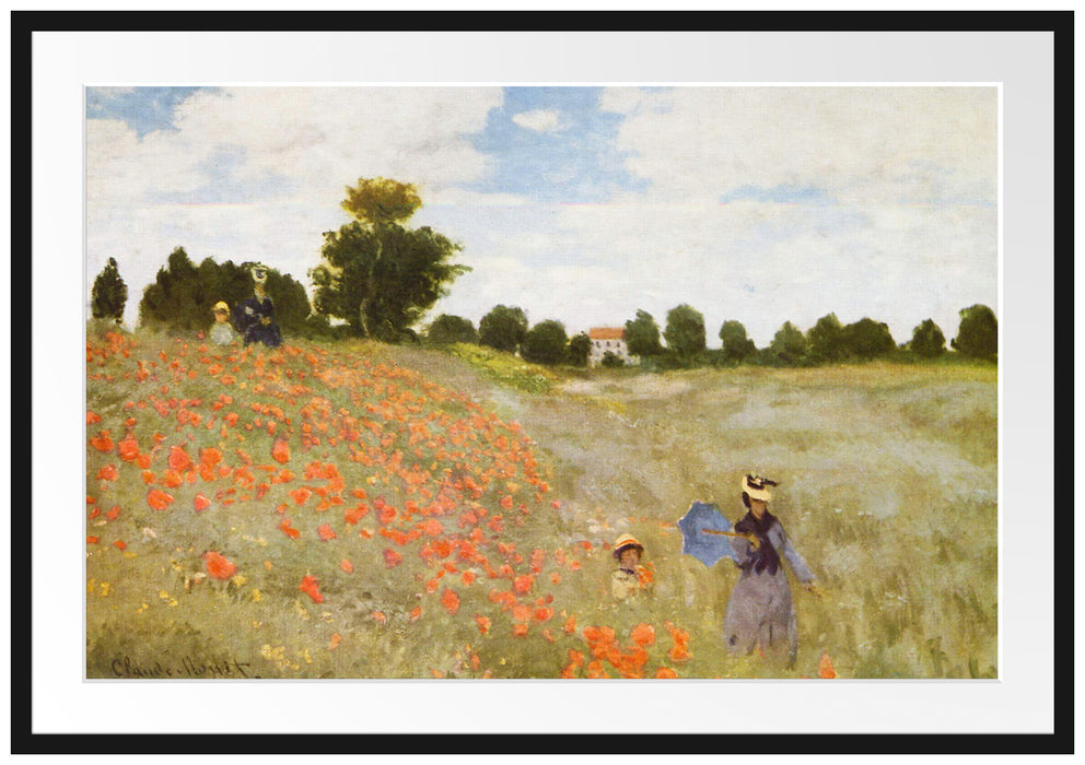 Claude Monet - Mohnfeld II Passepartout Rechteckig 100