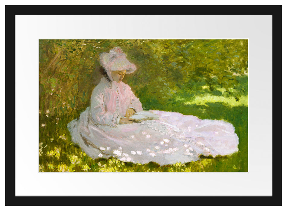 Claude Monet - Frühlingszeit  Passepartout Rechteckig 40