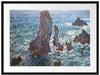 Claude Monet - Felsen bei Belle-Ile Passepartout Rechteckig 80