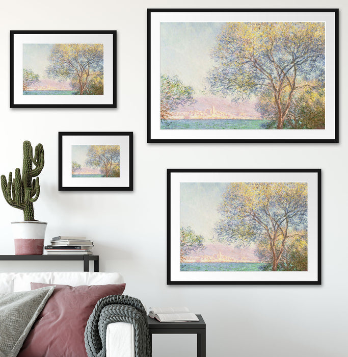 Claude Monet - Antibes Blick vom Salis Garten  Passepartout Wohnzimmer Rechteckig