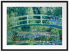 Claude Monet - Seerosen und japanische Brücke  Passepartout Rechteckig 80