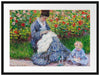 Claude Monet - Camille Monet und ein Kind im Garten des Passepartout Rechteckig 80