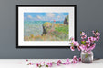 Claude Monet - Spaziergang auf Klippen-Ebene bei Pourvi Passepartout Dateil Rechteckig
