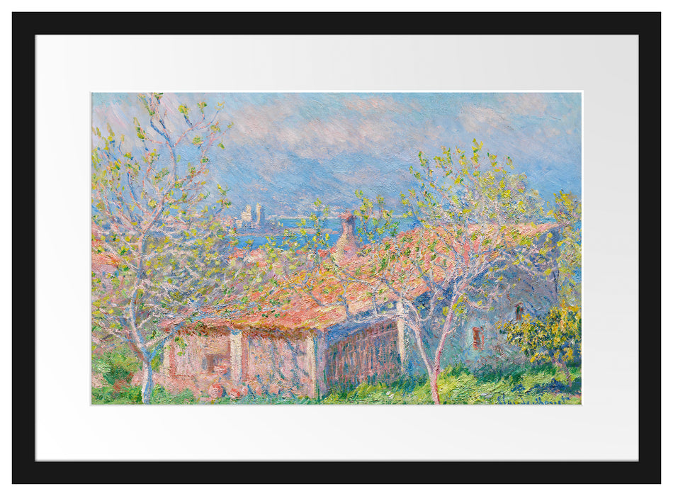 Claude Monet - Gärtner Häuschen in Antibes Passepartout Rechteckig 40