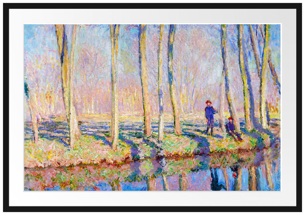 Claude Monet - Pierre Hoschede und Michel Monet am Ufer Passepartout Rechteckig 100