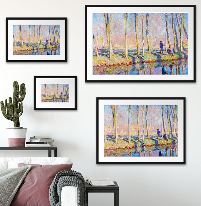 Claude Monet - Pierre Hoschede und Michel Monet am Ufer Passepartout Wohnzimmer Rechteckig