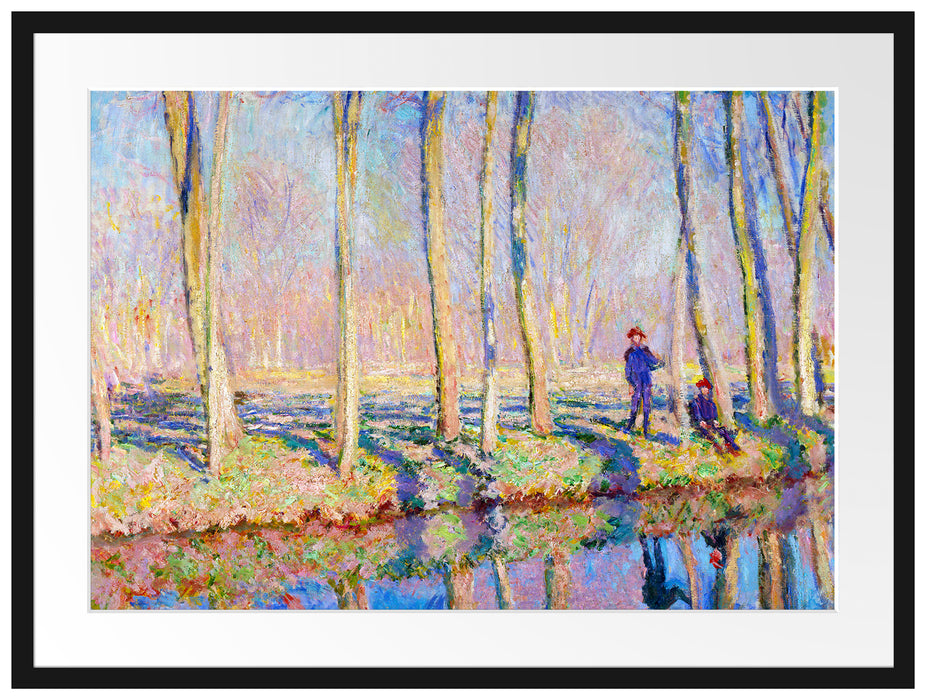 Claude Monet - Pierre Hoschede und Michel Monet am Ufer Passepartout Rechteckig 80