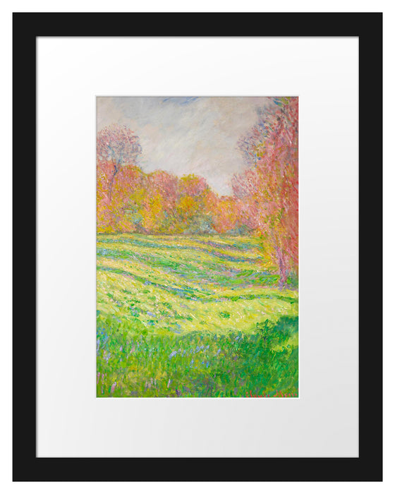 Claude Monet - Wiese in Giverny Passepartout Rechteckig 30