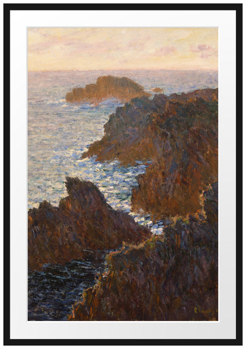 Claude Monet - Felsen in Belle-ile Port-Domois Passepartout Rechteckig 100