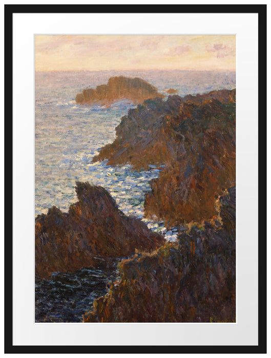 Claude Monet - Felsen in Belle-ile Port-Domois Passepartout Rechteckig 80