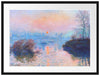 Claude Monet - Sonnenuntergang auf der Seine im Winter Passepartout Rechteckig 80