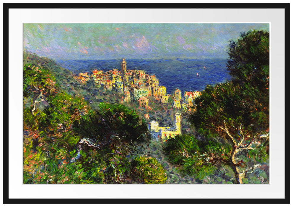 Claude Monet - Aussicht von Bordighiera Passepartout Rechteckig 100