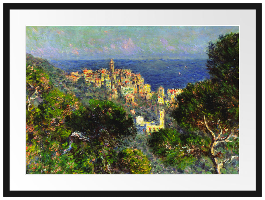 Claude Monet - Aussicht von Bordighiera Passepartout Rechteckig 80