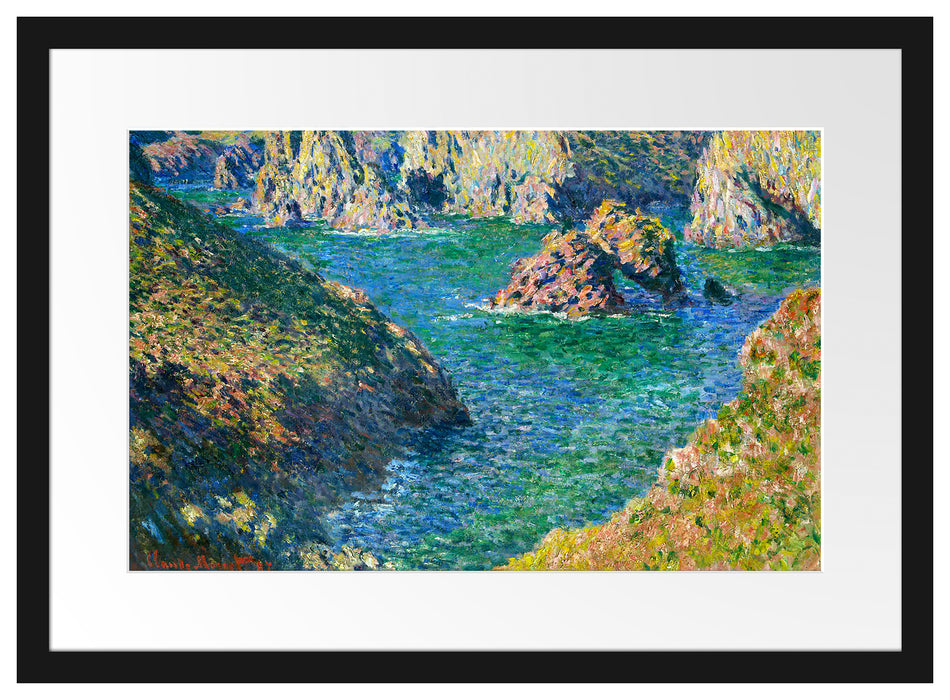 Claude Monet - Port Donnant Belle Ile  Passepartout Rechteckig 40