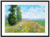 Claude Monet - Wiese mit Pappeln Passepartout Rechteckig 80
