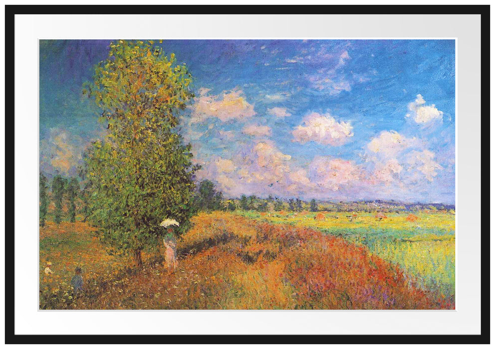 Claude Monet - Mohnfeld im Sommer Passepartout Rechteckig 100