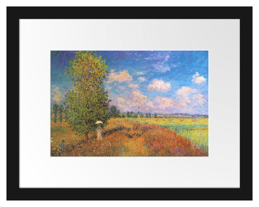 Claude Monet - Mohnfeld im Sommer Passepartout Rechteckig 30