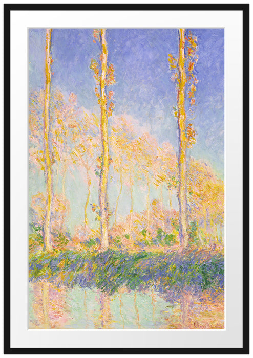 Claude Monet - Pappeln   Passepartout Rechteckig 100