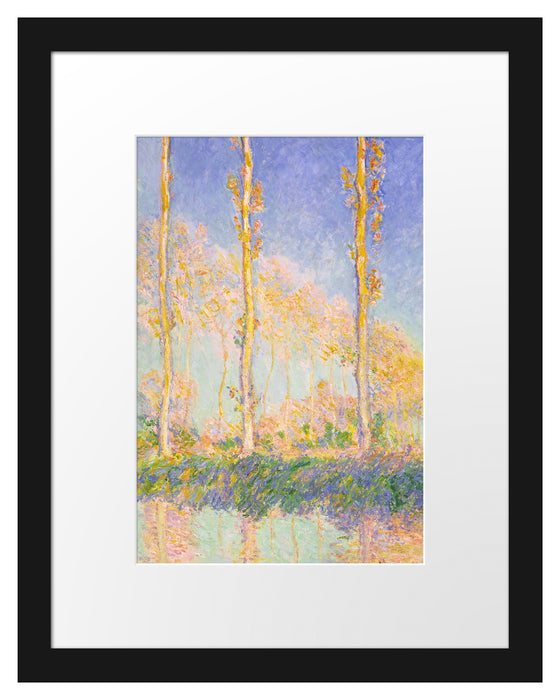 Pixxprint Claude Monet - Pappeln  , im Galerie-Passepartout Bilderrahmen