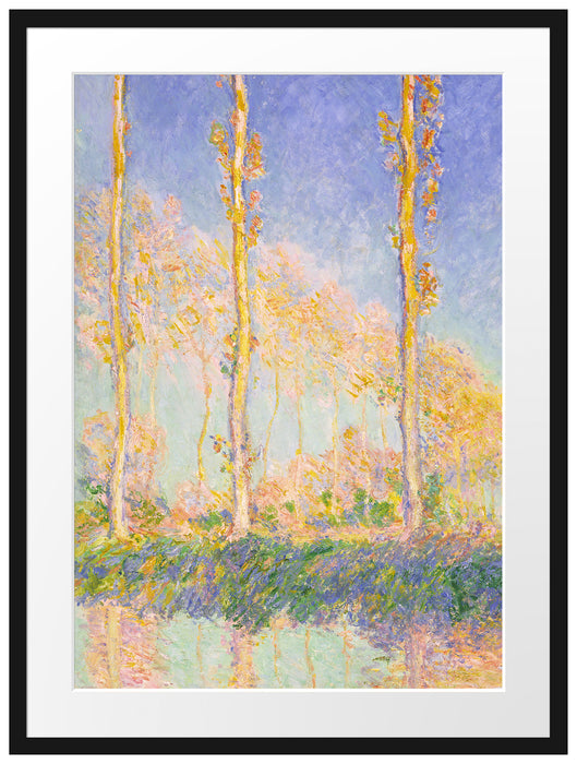 Claude Monet - Pappeln   Passepartout Rechteckig 80