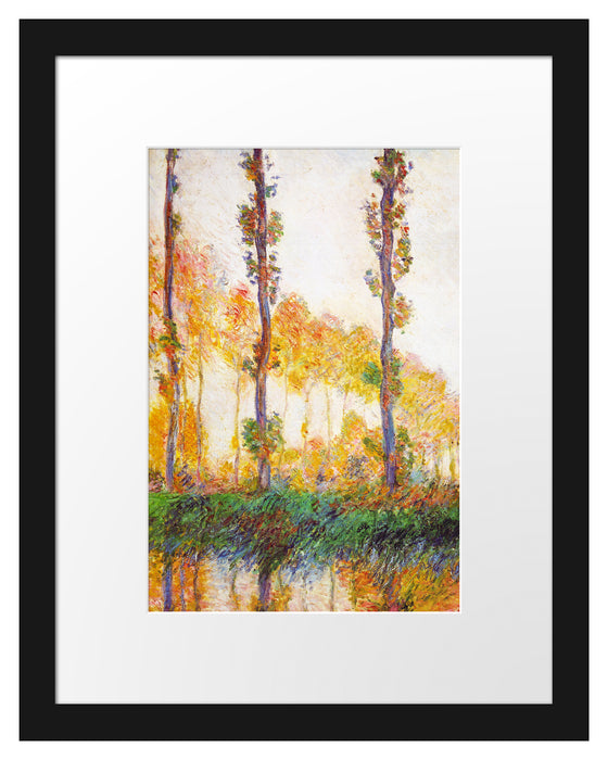 Claude Monet - Pappeln im Herbst  Passepartout Rechteckig 30