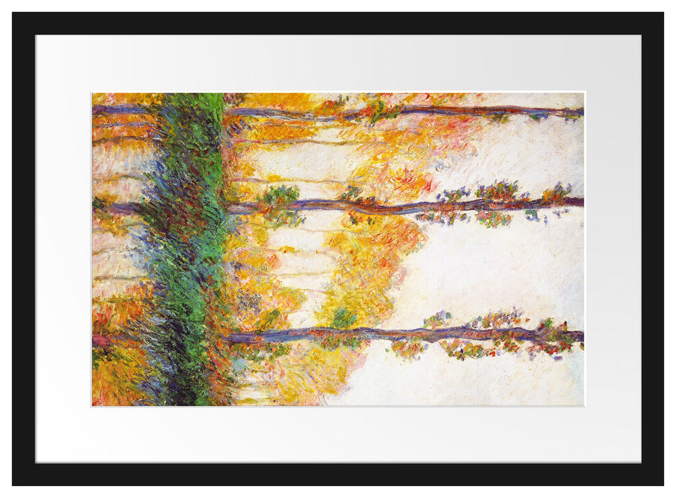 Claude Monet - Pappeln im Herbst  Passepartout Rechteckig 40