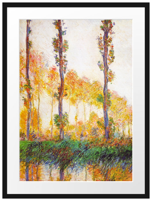 Claude Monet - Pappeln im Herbst  Passepartout Rechteckig 80