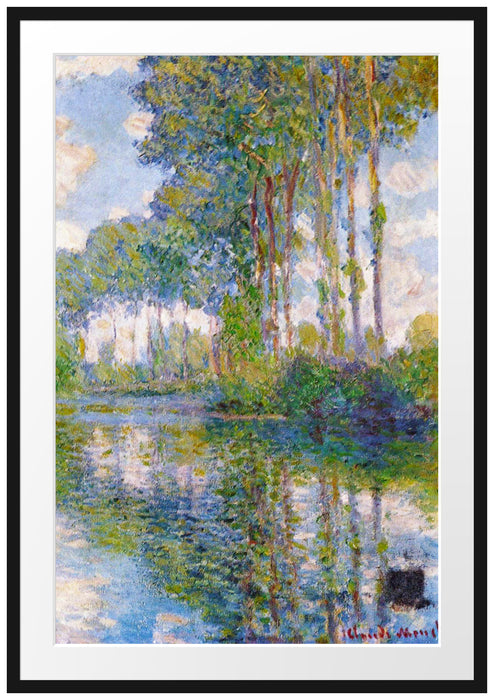 Claude Monet - Pappeln an der Epte I  Passepartout Rechteckig 100