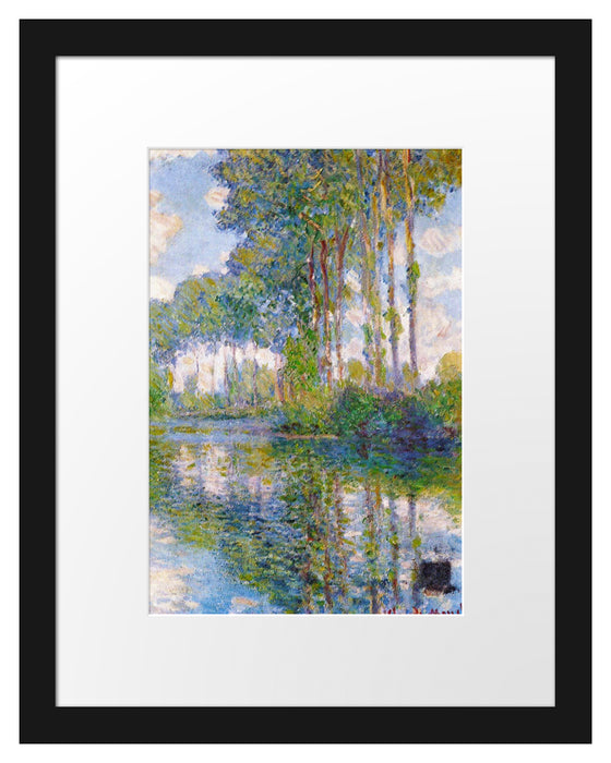 Claude Monet - Pappeln an der Epte I  Passepartout Rechteckig 30