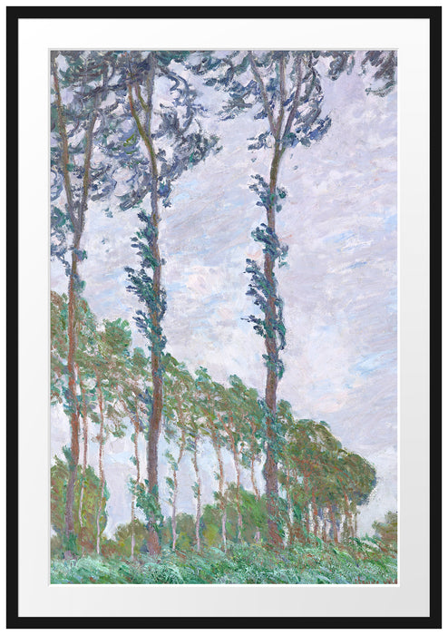 Claude Monet - PappelnWind-Effekt Passepartout Rechteckig 100