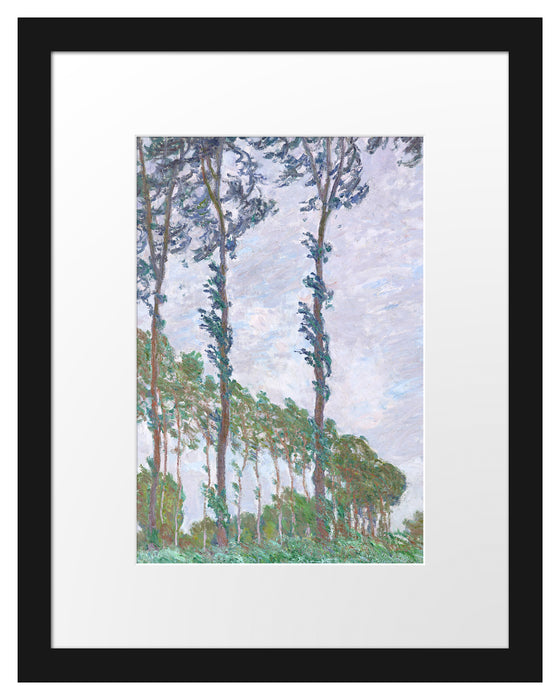 Claude Monet - PappelnWind-Effekt Passepartout Rechteckig 30